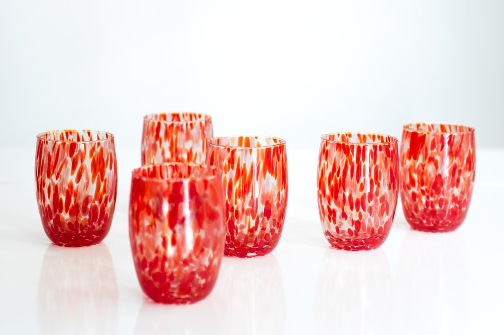 ºRibes Atelierº - ∞Maryana Iskra∞ - Σετ ποτού (6) - ηφαίστειο - Γυαλί Murano #1.0