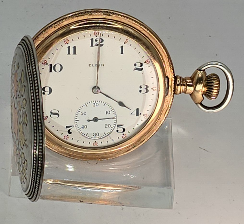 Elgin Natl Watch Co Sterlingsilber Savonette Prunktaschenuhr Mehrfarben Vergoldung No Reserve Price U.S.A. um 1900 auktion Catawiki