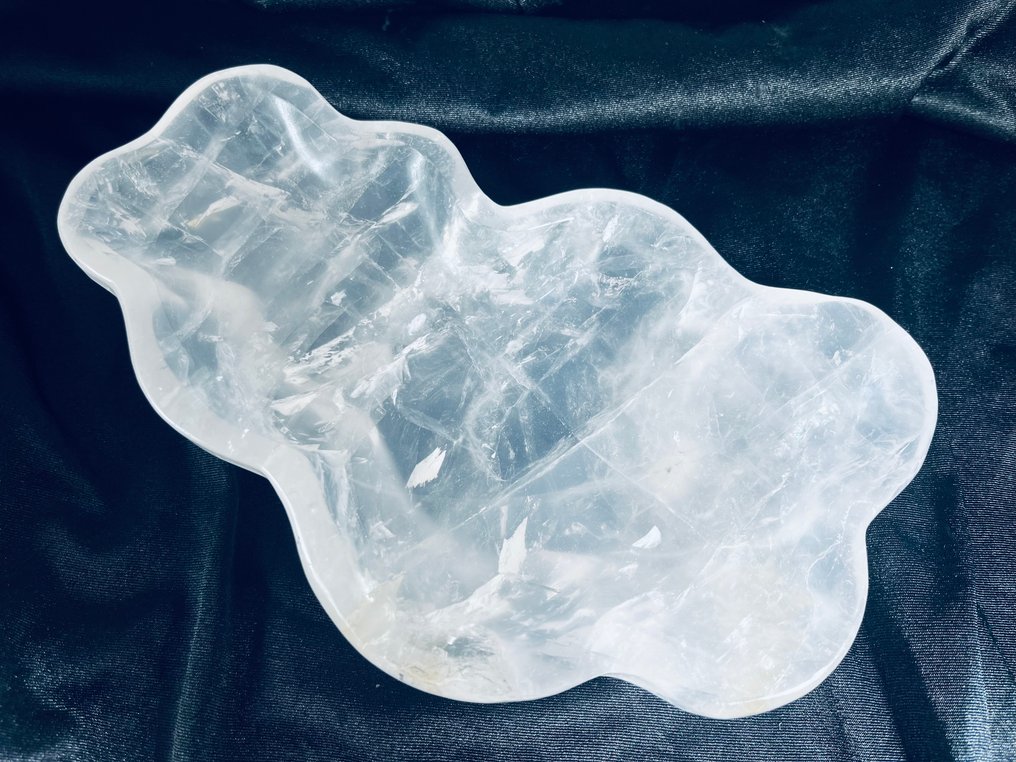 Klar kvarts skål – topkvalitet – fremragende håndværk – Perfekt Interior Object - Højde: 235 mm - Bredde: 140 mm- 1202 g - (1) #3.2