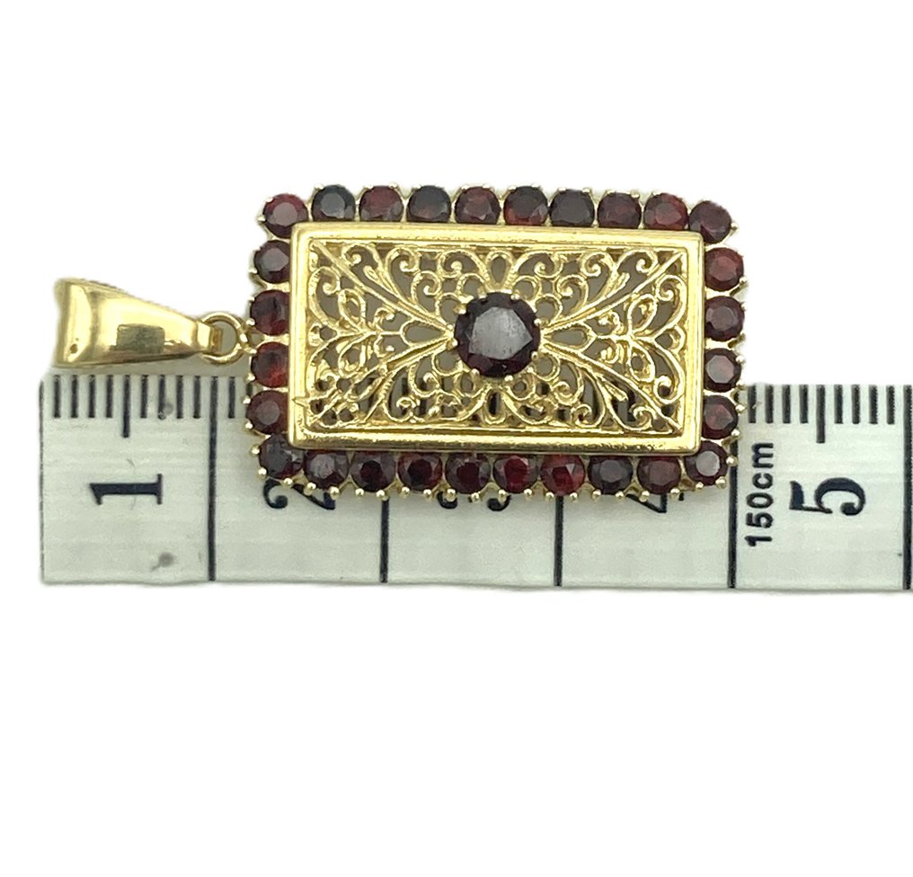 Κρεμαστό κόσμημα - 18 καράτια Κίτρινο χρυσό -  1.70ct. tw. Γρανάτης #4.3