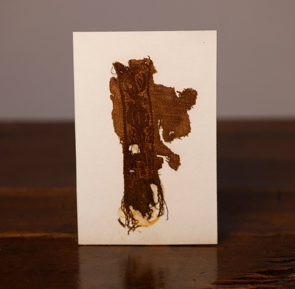 Starożytny Egipt Fragment tekstyliów koptyjskich - 14 cm #1.0