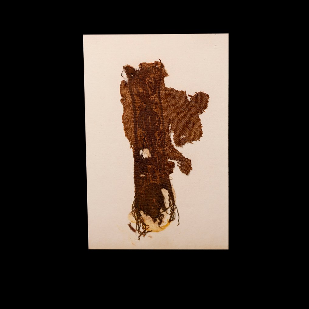 Starożytny Egipt Fragment tekstyliów koptyjskich - 14 cm #1.0