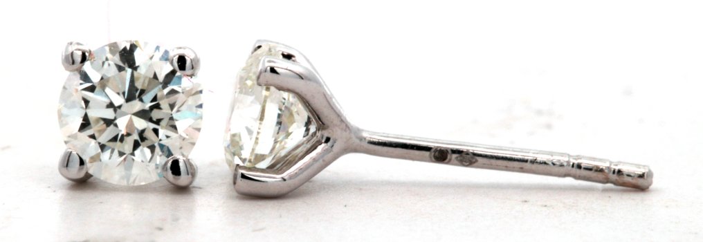 耳環 - 14 克拉 白金 - 1.13ct. tw. 鉆石 (天然) #3.2