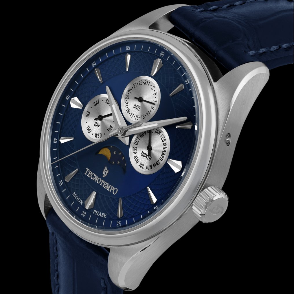 Tecnotempo - "Lunaris" - Full Calendar & Moon Phase - 41mm - Limited Edition - TT.50LUP.BL - Men - 2020+ #1.0