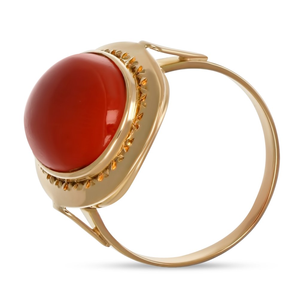 Δαχτυλίδι - 18 καράτια Κίτρινο χρυσό Κοράλλι #4.3