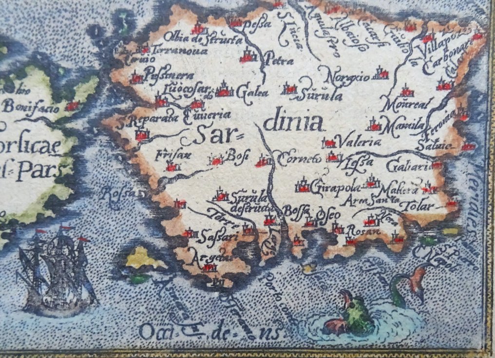 Ιταλία - Σαρδηνία, Κορσική; Ortelius / Galle - Sardinia - 1581-1600 #2.1