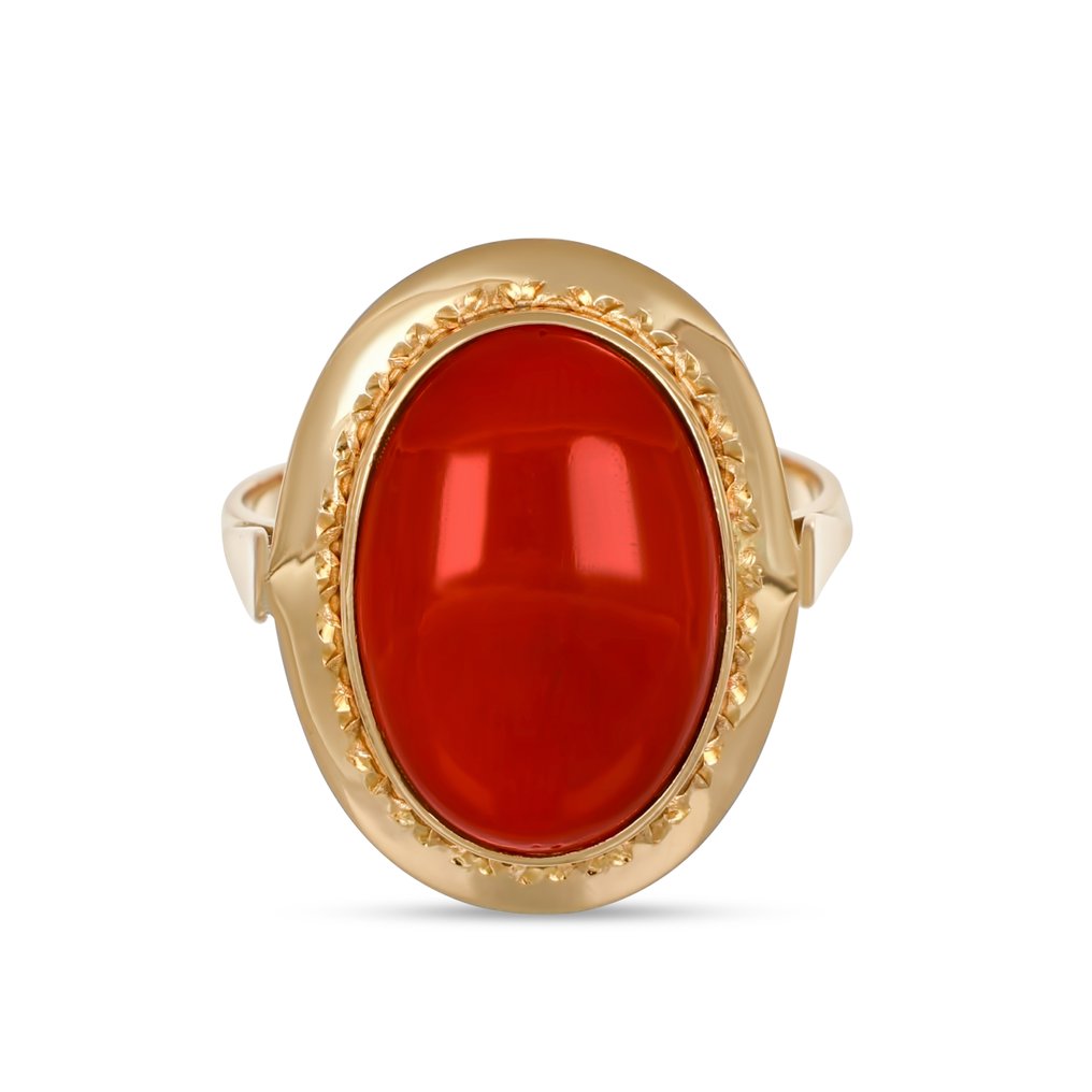Δαχτυλίδι - 18 καράτια Κίτρινο χρυσό Κοράλλι #3.2