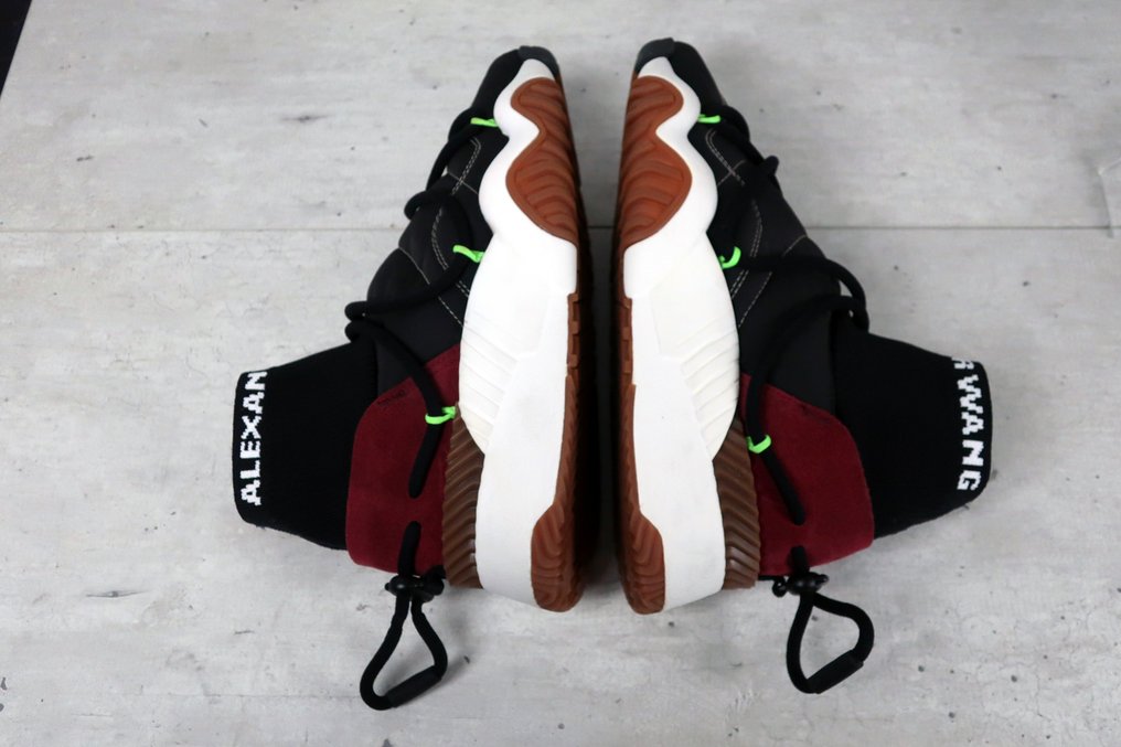 Adidas aw puff trainer alexander wang core black solar green sales