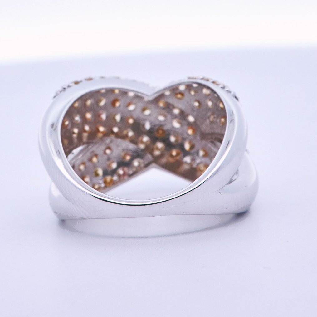 Zonder minimumprijs - Ring - 14 karaat Witgoud - 1,91ct. tw. Diamant (Natuurlijk) - Diamant #3.2