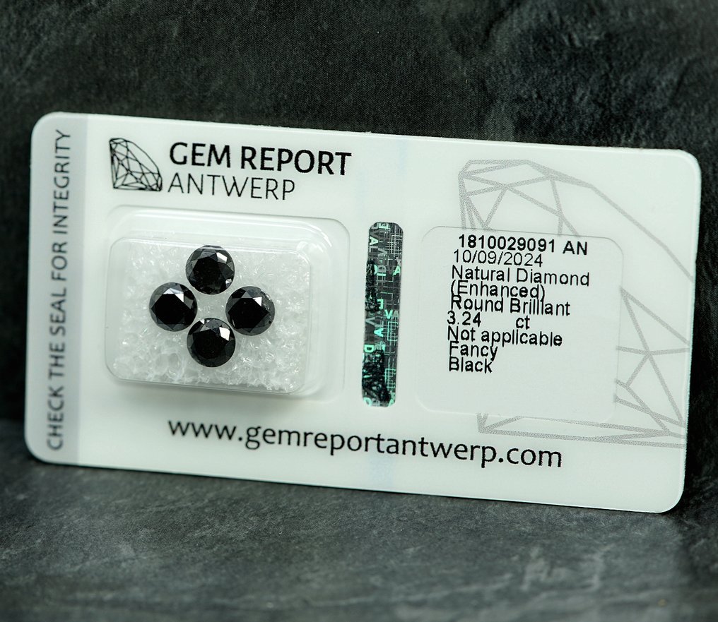 4 pcs Timantti (Värikäsitelty) - 3.24 ct - Ei määritelty laboratorioraportissa - Jalokivitodistus, Antwerpen (GRA) #4.3