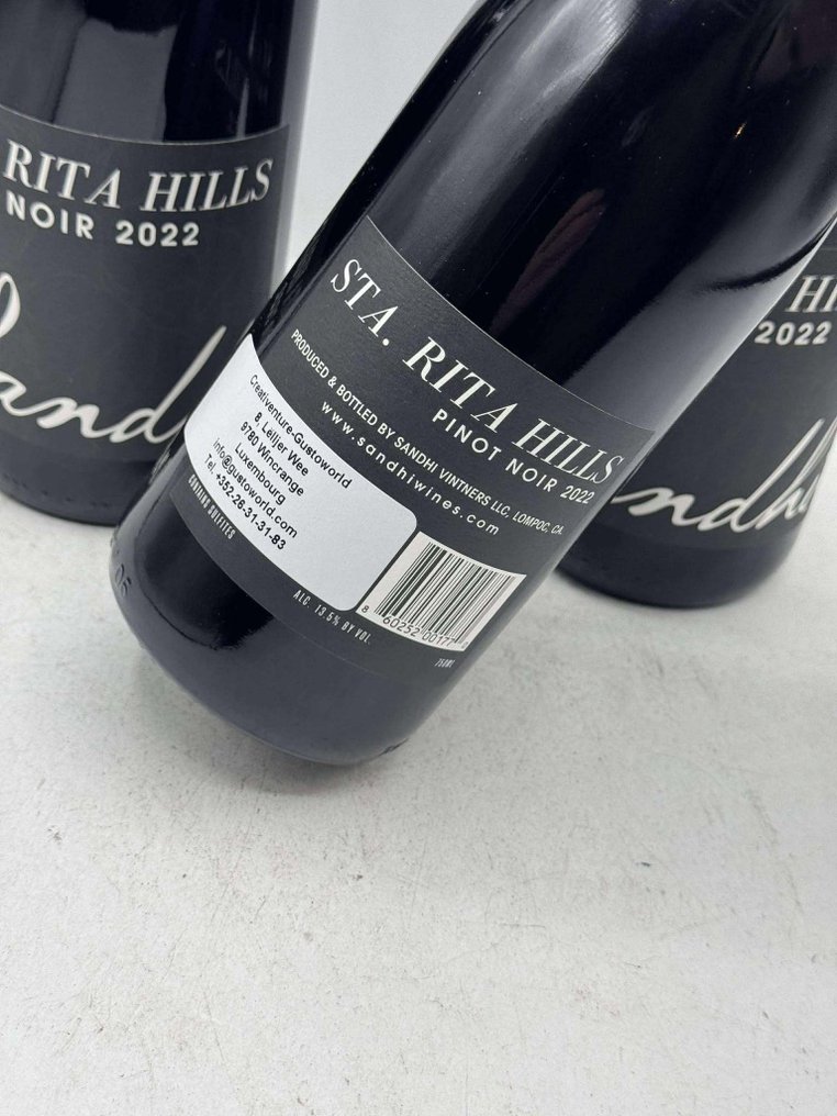 2022 Sandhi STA. Rita Hills Pinot Noir - Santa Barbara - 3 Flasker (0,75 L) #2.1