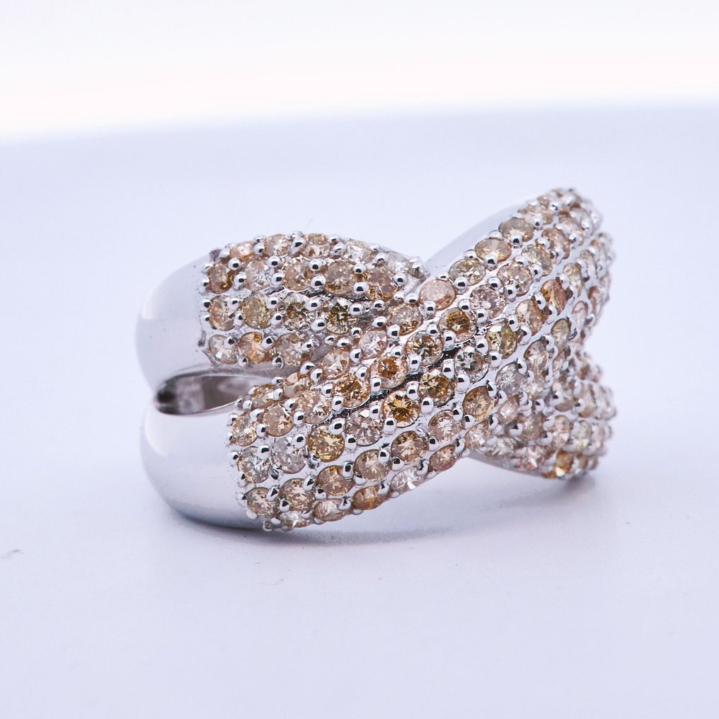 Zonder minimumprijs - Ring - 14 karaat Witgoud - 1,91ct. tw. Diamant (Natuurlijk) - Diamant #1.0