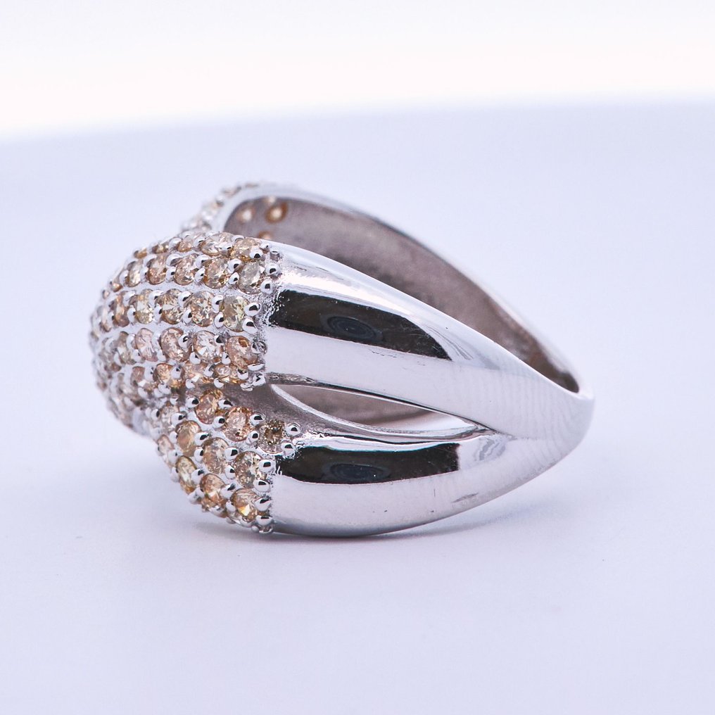 Zonder minimumprijs - Ring - 14 karaat Witgoud - 1,91ct. tw. Diamant (Natuurlijk) - Diamant #4.3