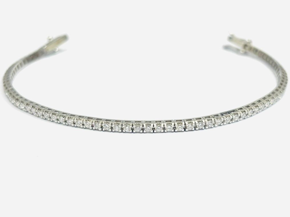 Βραχιόλι - 18 καράτια Λευκός χρυσός -  2.20ct. tw. Διαμάντι (Φυσικό)  - Κατασκευασμένο στην Ιταλία #1.0