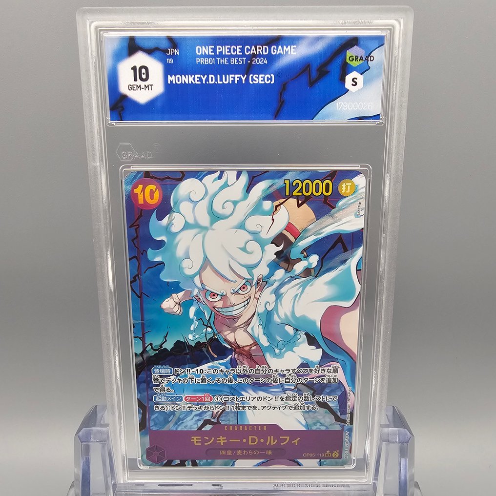 One Piece Graded card - NIKA -> Monkey.D.Luffy (Secret)  OP05-119 SEC - Graad 10 #1.0