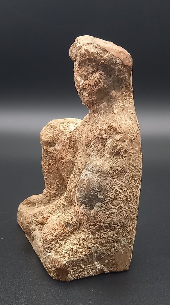 古埃及，希臘羅馬時期 Terracotta 希腊-罗马的哈帕克拉底斯像，来自埃及 - 96 mm #2.1