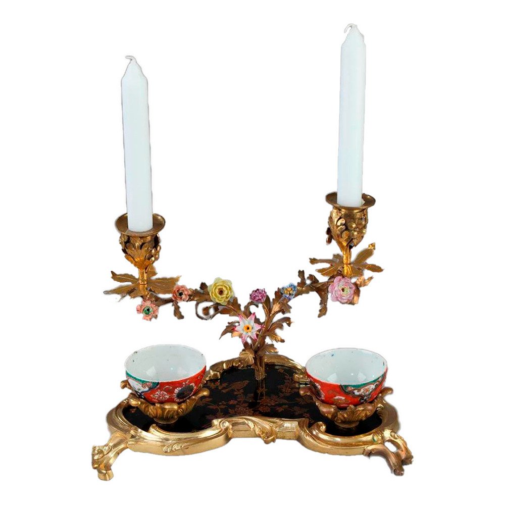 Blekk-krukke - Bronse, Porselen, Lakk #1.0