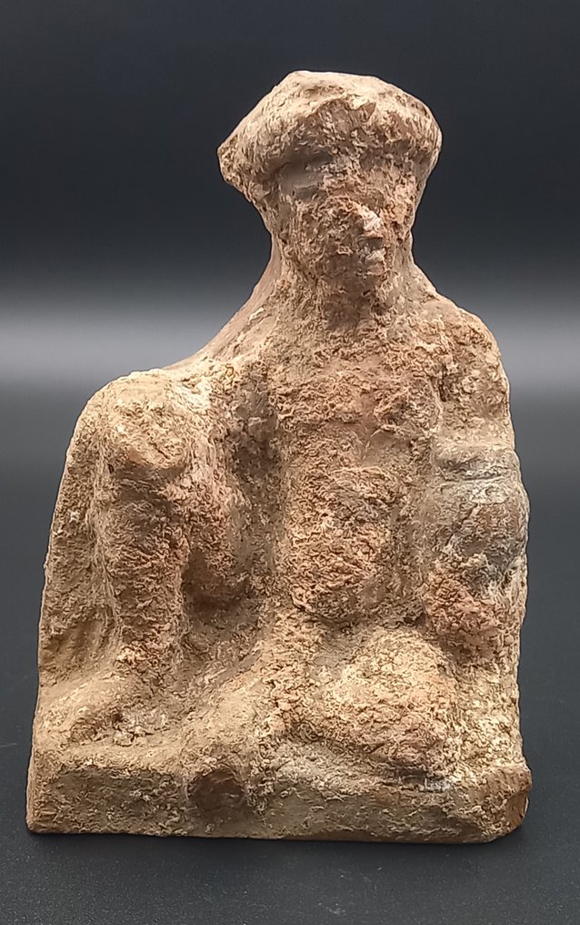 古埃及，希臘羅馬時期 Terracotta 希腊-罗马的哈帕克拉底斯像，来自埃及 - 96 mm #1.0