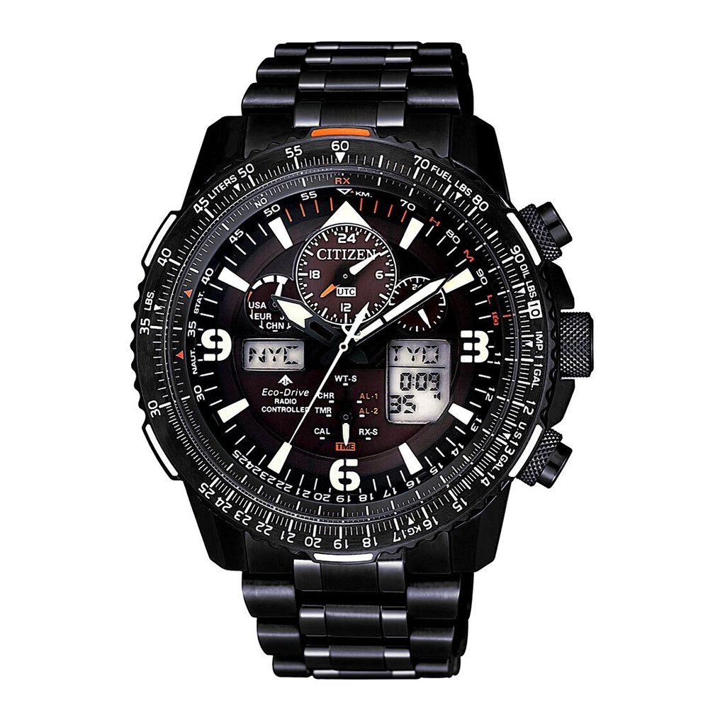 Citizen - SKYHAWK Black Steel - Nuovo - Radio Controllato 5 Canali - Men - 2025 #3.2
