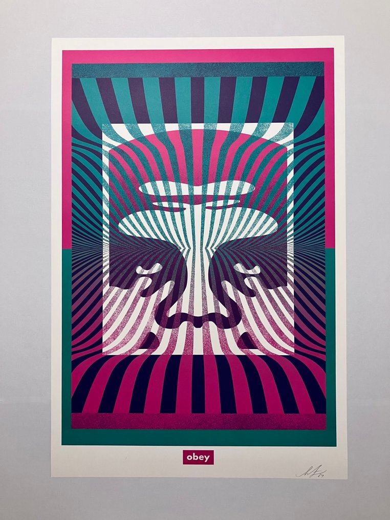 Shepard Fairey (OBEY) - OBEY Op Art Icon - Signed Offset Lithograph #1.0