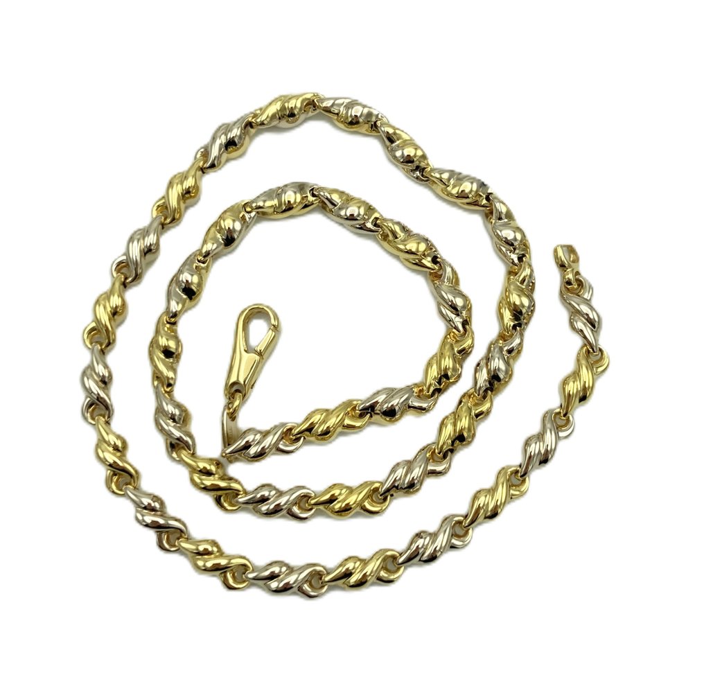 頸鏈 - 18 克拉 黃金, 白金 #1.0