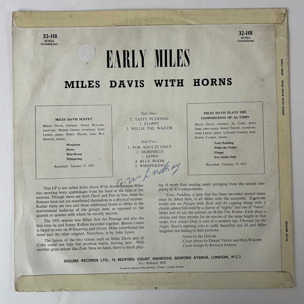 Miles Davis - Early Miles (First UK pressing!) - Yksittäinen vinyylilevy - 1961 #1.0
