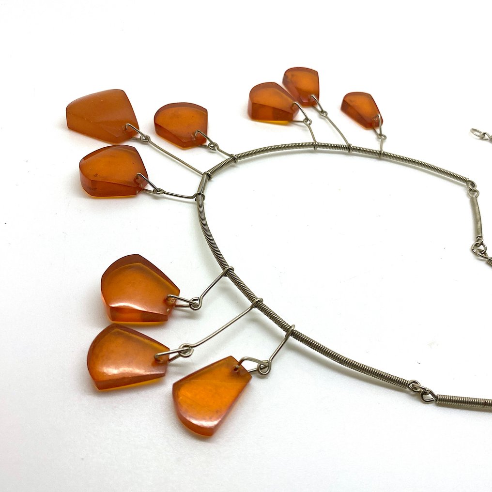 Vintage collar with Baltic amber pendants - Amber - succinite  (No reserve price) #1.0