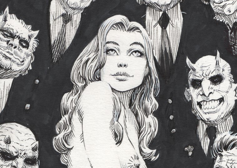 Gambedotti, Atilio - 1 Original drawing - love and monsters-patreon - Working on hell - 2024 #1.0