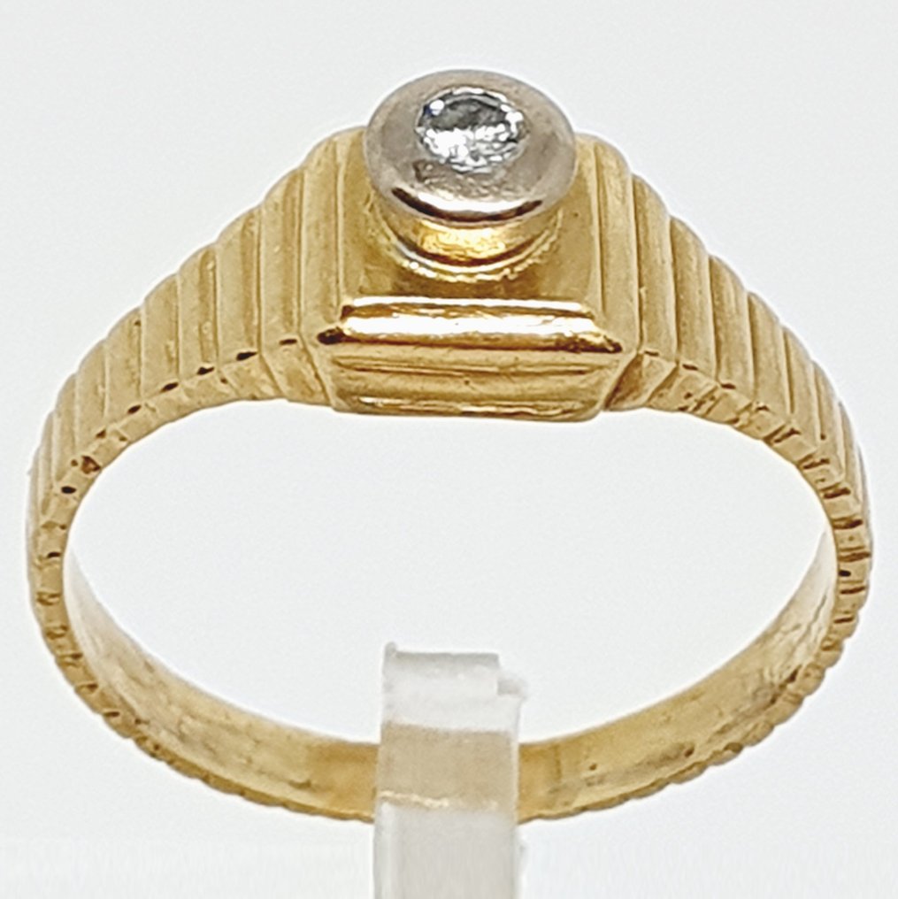 Gyűrű - 18 kt. Sárga arany -  0.06ct. tw. Gyémánt (Természetes)  #1.0