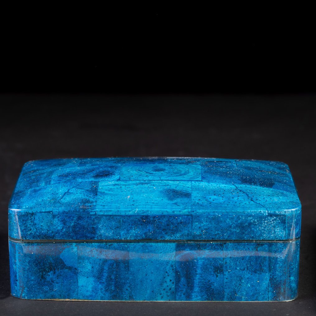 首饰盒 - 珍贵首饰盒 - 天然蓝珊瑚专属盒 - Heliopora Coerulea - 高度: 161 mm - 闊度: 110 mm- 522 g #3.2