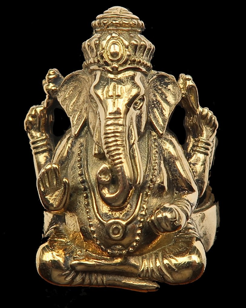印度教神祇戒指:Ganesh神,障碍的破坏者与财富的吸引者 - 戒指 #1.0