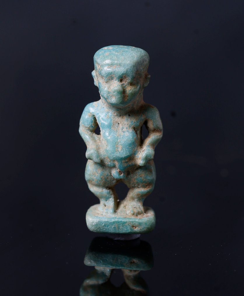Ancient Egypt Fajans Pataikos amulett - 2.4 cm #1.0