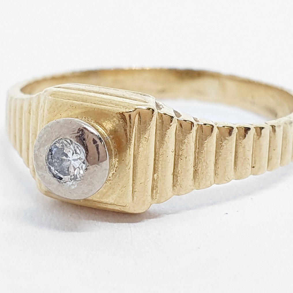 Gyűrű - 18 kt. Sárga arany -  0.06ct. tw. Gyémánt (Természetes)  #4.3