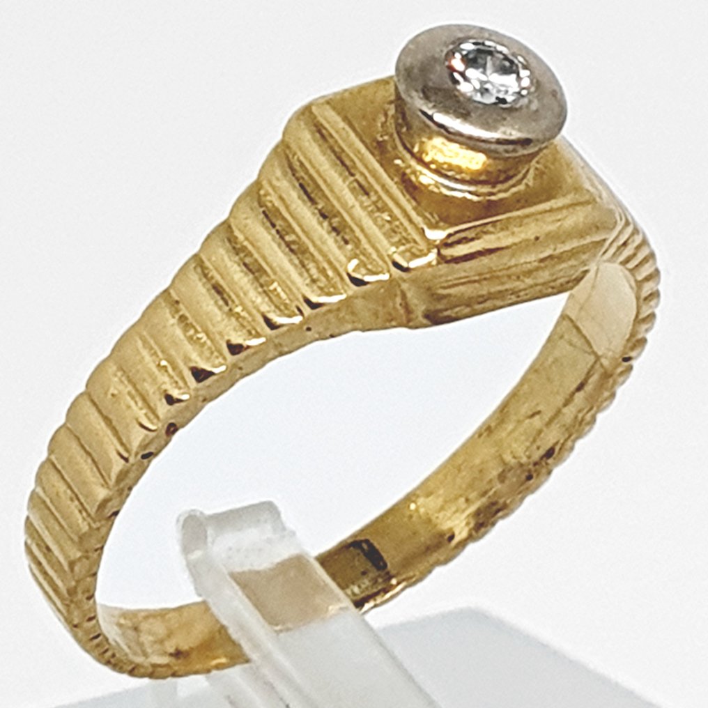 Gyűrű - 18 kt. Sárga arany -  0.06ct. tw. Gyémánt (Természetes)  #1.0