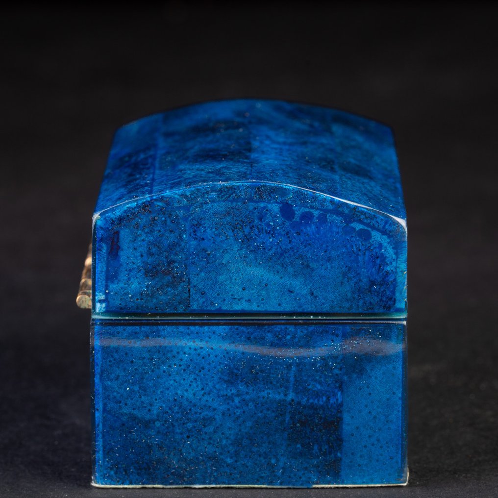 首饰盒 - 珍贵首饰盒 - 天然蓝珊瑚专属盒 - Heliopora Coerulea - 高度: 83 mm - 闊度: 59 mm- 182 g #4.3