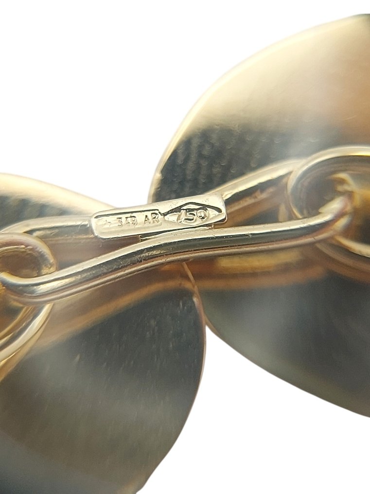 Μανικετόκουμπα - 18 καράτια Κίτρινο χρυσό -  0.02ct. tw. Διαμάντι (Φυσικό)  #3.2