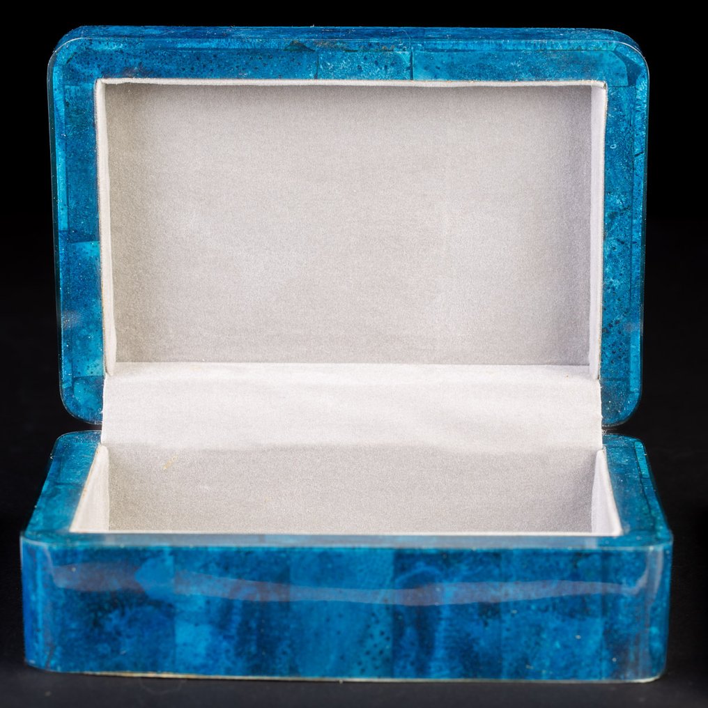 首饰盒 - 珍贵首饰盒 - 天然蓝珊瑚专属盒 - Heliopora Coerulea - 高度: 161 mm - 闊度: 110 mm- 522 g #1.0