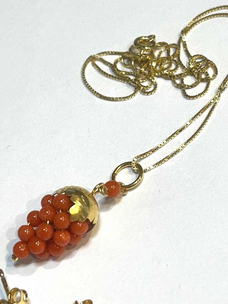 Koralle - Silber - Ohrringe #4.3