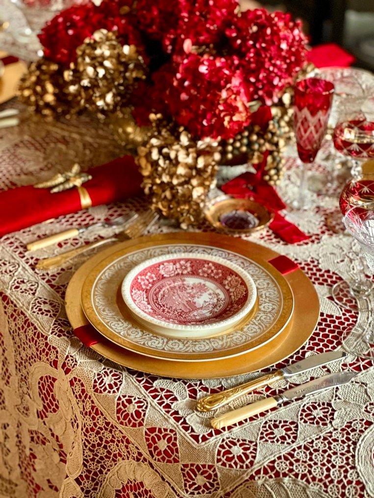 华丽的布拉诺蕾丝桌布，精美的手工艺。 - 桌布  - 255 cm - 210 cm #3.2