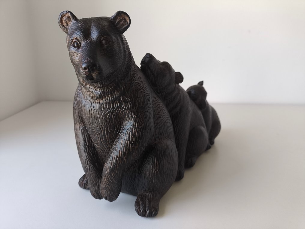 Kare Design - 小雕像, Relaxed Bear Family - 20 cm - 树脂 #1.0