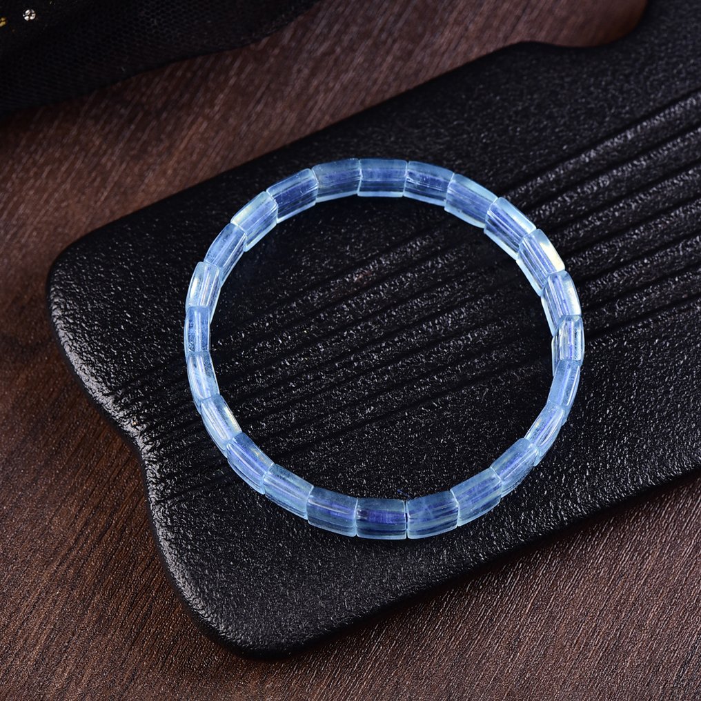 无底价 - ALGT 认证 - 天然海蓝宝石手链 - 手工挑选的完美宝石- 14.29 g #4.3