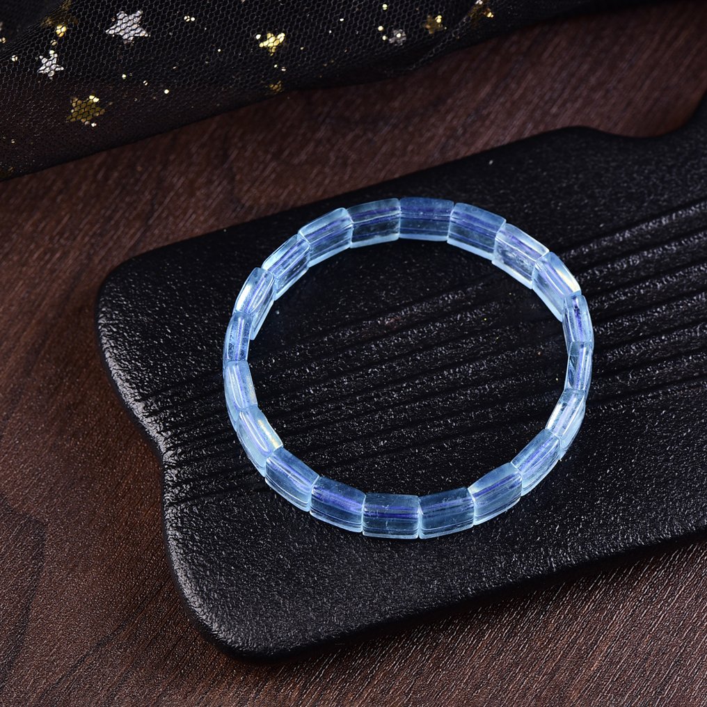 无底价 - ALGT 认证 - 天然海蓝宝石手链 - 手工挑选的完美宝石- 16.48 g #4.3