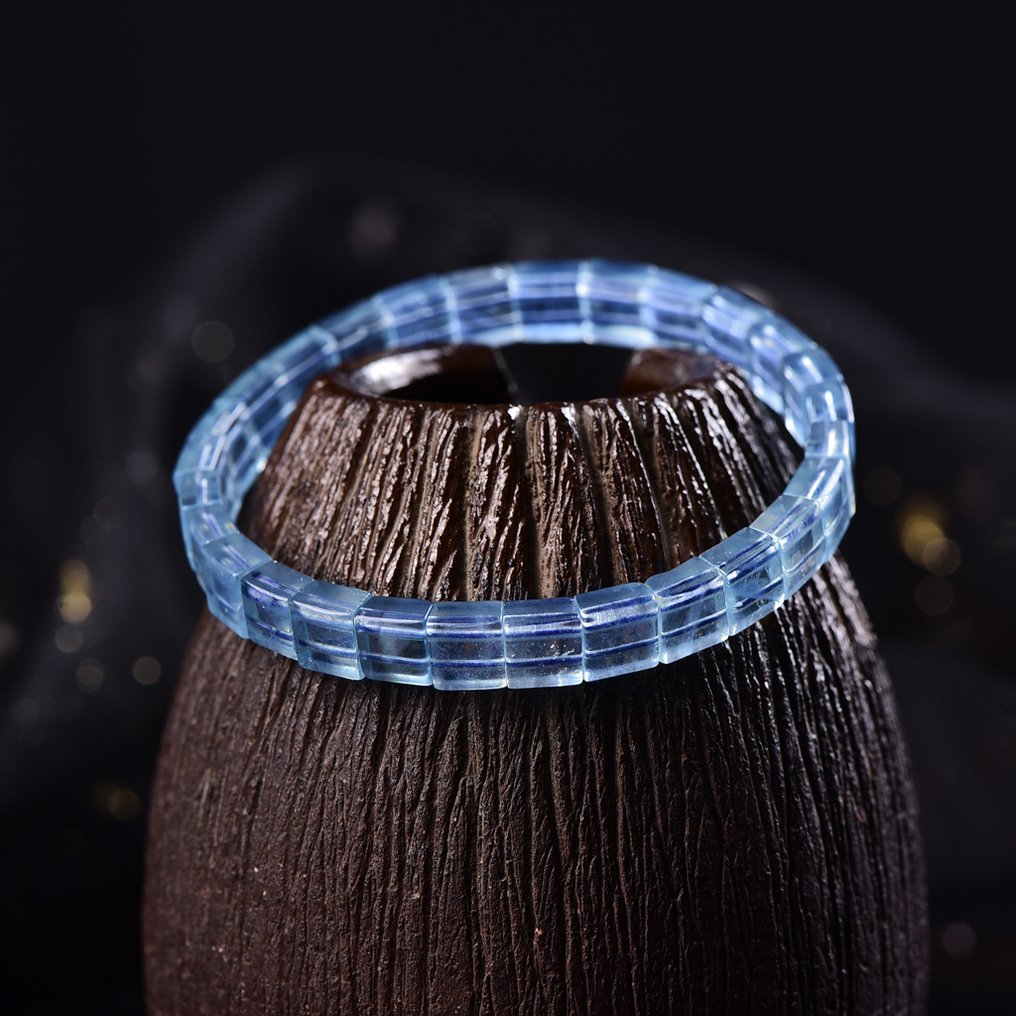 No Reserve - Πιστοποιημένο ALGT - Φυσικό βραχιόλι Aquamarine - Διαλεγμένες στο χέρι Άψογες Πέτρες- 8.38 g #3.2