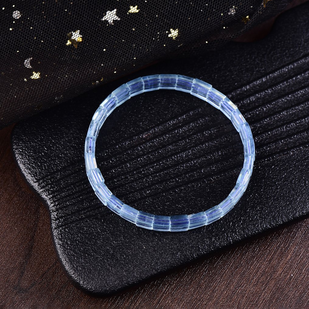 Sin reserva - Certificado ALGT - Pulsera de aguamarina natural - Piedras impecables seleccionadas a mano- 10.85 g #4.3