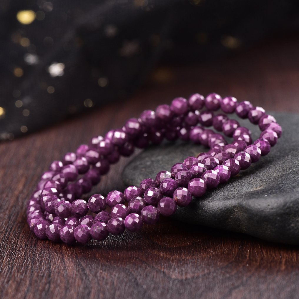 无底价 - ALGT 认证 - 天然独家红宝石链 - 紫色红宝石的精致之美- 22 g #4.3