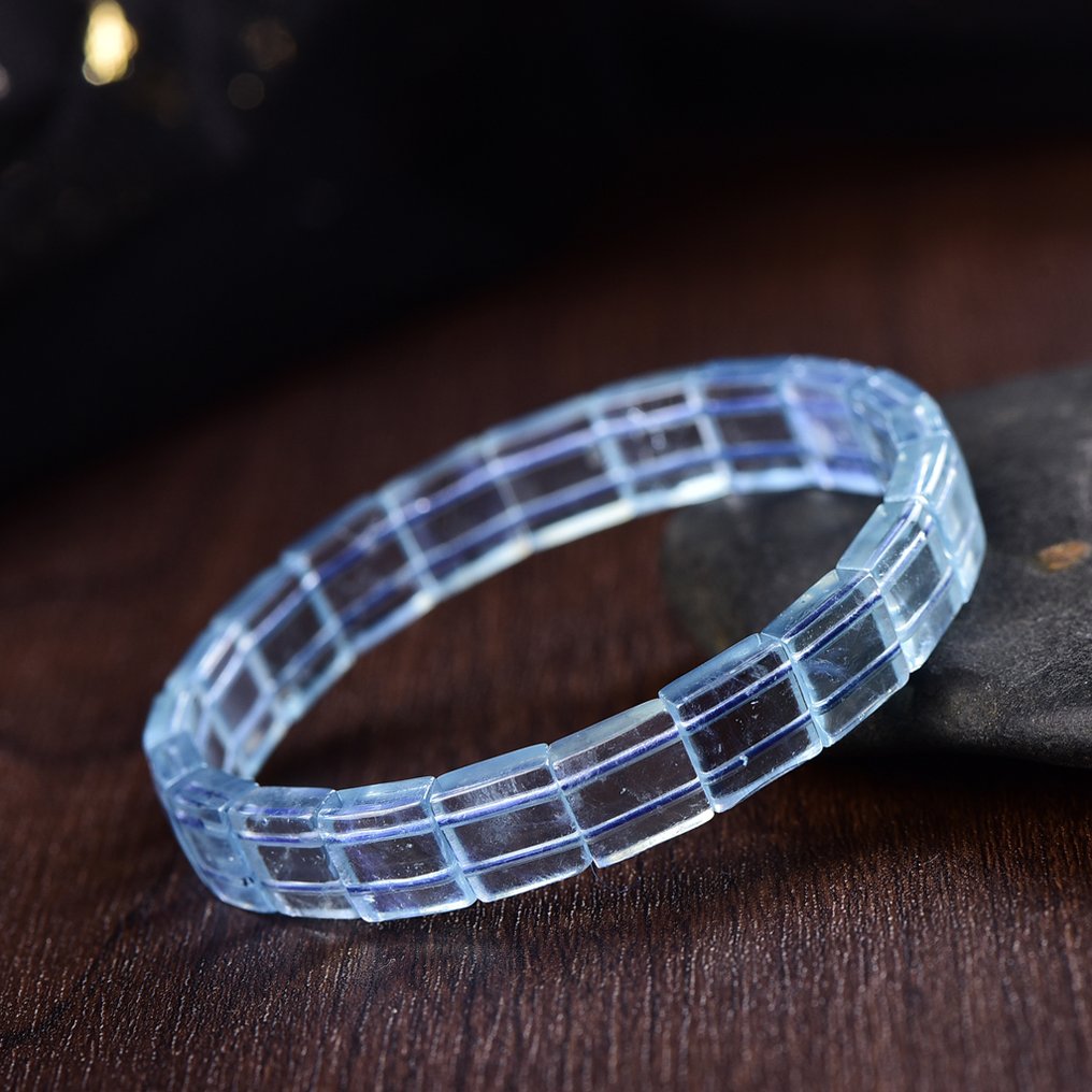 Geen reserveprijs - ALGT-gecertificeerd - Natuurlijke aquamarijnarmband - Met de hand geselecteerde onberispelijke stenen- 17.09 g #3.2