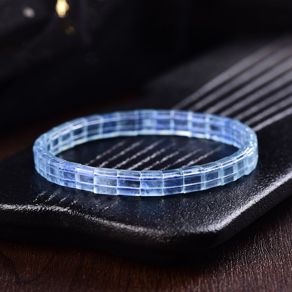 無保留 - ALGT 認證 - 天然海藍寶石手鍊 - 手工挑選無可挑剔的寶石- 8.27 g #1.0