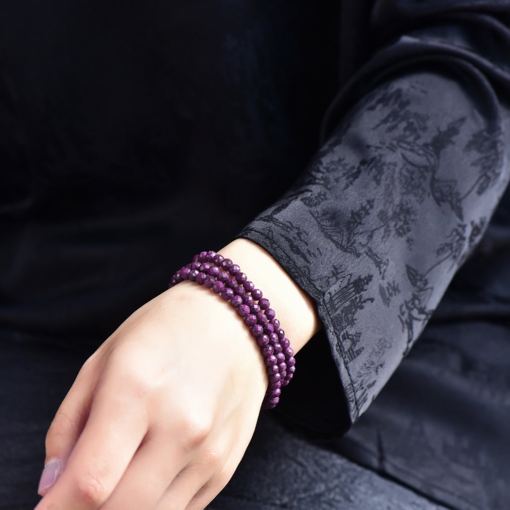 No Reserve Price - ALGT Certified - Natural and Exclusive Ruby Strand - Refined Beauty of Purple Ruby- 22.76 g #1.0
