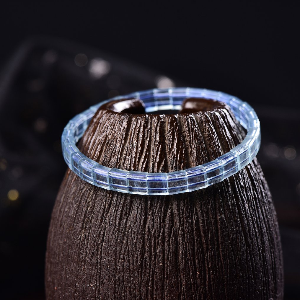 无底价 - ALGT 认证 - 天然海蓝宝石手链 - 手工挑选的完美宝石- 8.43 g #1.0