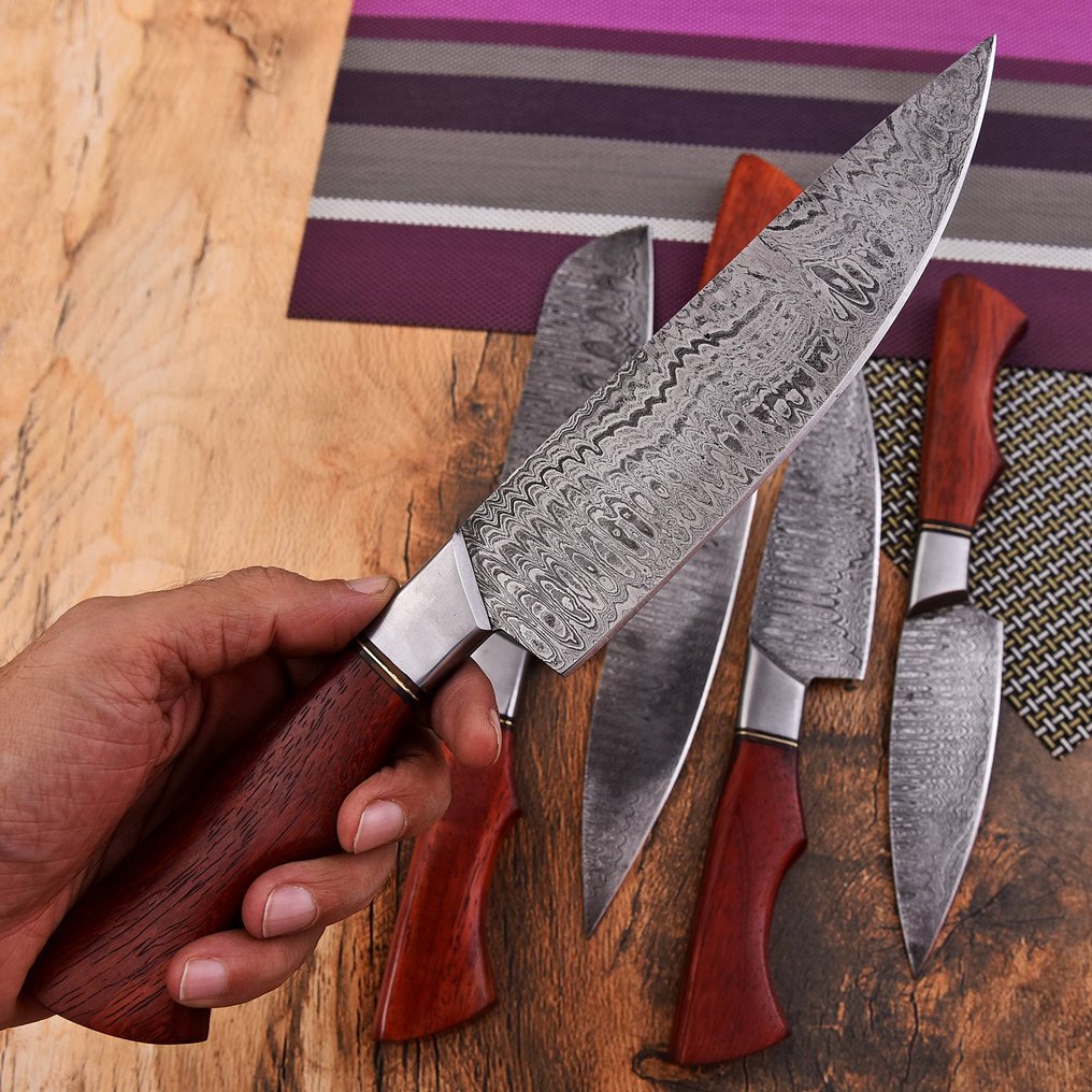 厨刀 - Chef's knife - Pakkawood 和手工折叠钢 - 北美 #4.3